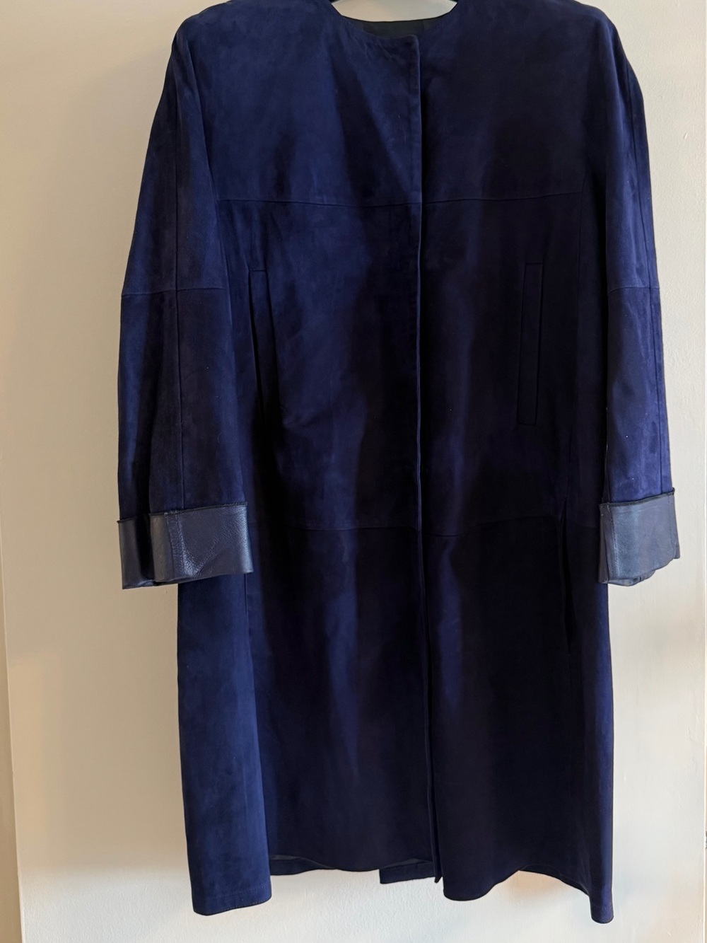 MaxMara Navy Suede Car Coat Size 8